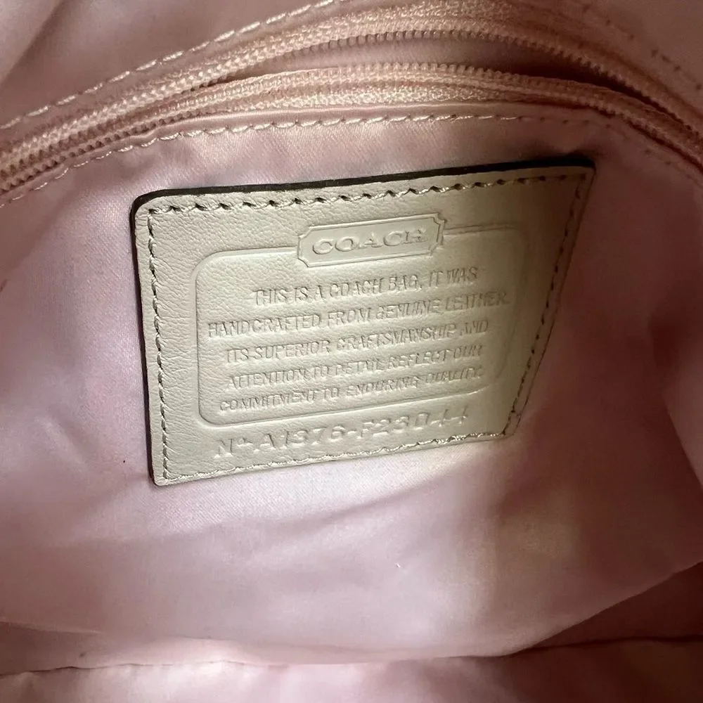 Coach sand taupe croc embossed leather satchel crossbody bag capsule chic